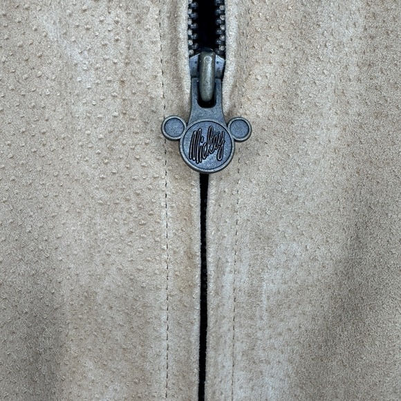 Walt Disneyland Park Womens XL Suede Leather Jacket Tan Zipper Soft Vintage - Picture 5 of 11